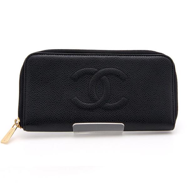 美品】 シャネル CHANEL マトラッセ ラウンドファスナー長財布 