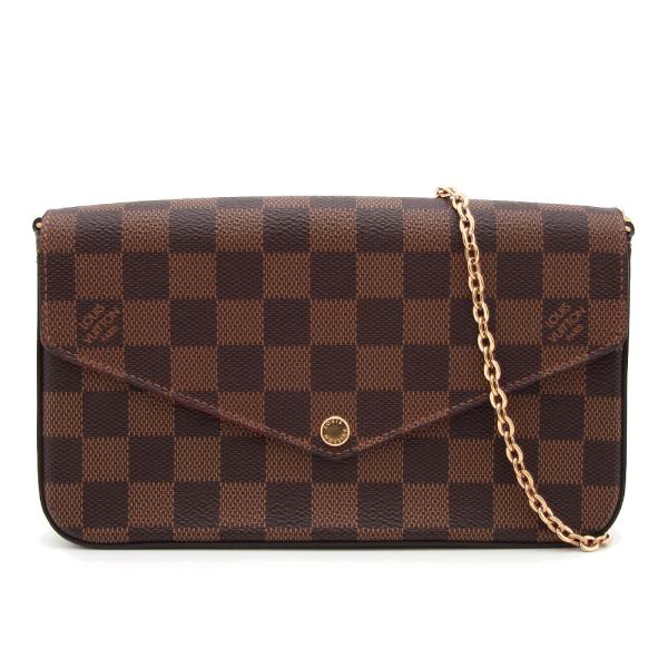 本物 ルイヴィトン LOUIS VUITTON LV ポシェット フェリシー ダミエ エベヌ チェーン ショルダーバッグ N63032 ビトン バッグ 中古 ポシェット・フェリシー LOUIS VUITTON ルイヴィトン ポシエット