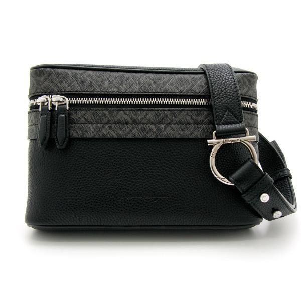 【美品】Salvatore Ferragamo ボディバック ガンチーニ FERRAGAMO フェラガモ ボディバッグ 24 1214 メンズ レザー