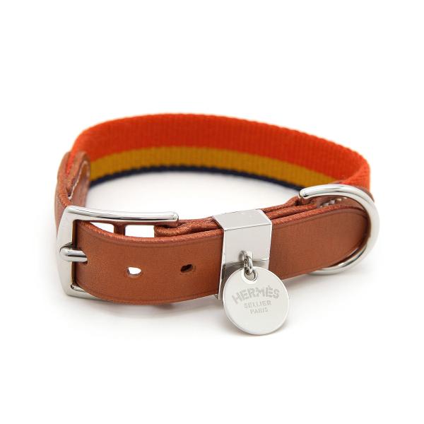 新品 HERMES 犬用 首輪&リードセット ロカバール スリム　エルメス XS エルメス ペット用品 お出かけ用 ドッグの牽引リード首輪2点