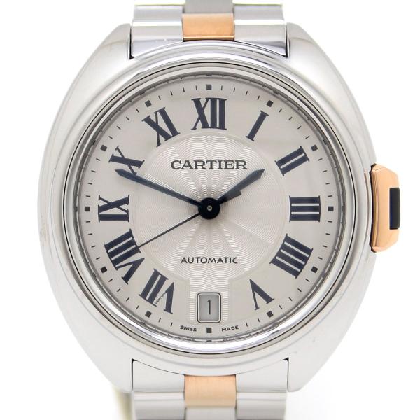 美品 Cartier 腕時計 クレ ドゥ カルティエ 35mm W2CL0003 自動巻き AT Cle de Cartier シルバー文字盤 レディース メンズ ユニセックス 男女兼用 高級時計 Cartier（カルティエ） 腕時計 クレ ドゥ 35mm W2CL0003 自動巻き AT