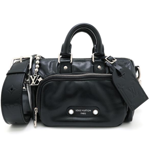 良品 LOUIS VUITTON ルイ・ヴィトン ショルダーバッグ キーポル・カーゴ バンドリエール 25 M13988 ブラック スペイン製 2way ハンドバッグ メンズ レディース ユニセックス 黒 レザー ルイヴィトン 中古 r-deco-online_250907-1-1mmrr-03