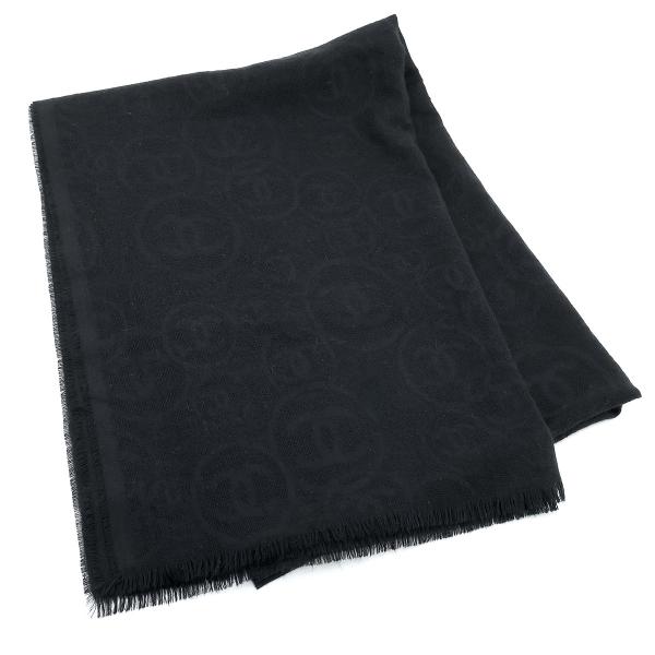 CHANEL ストライプ カシミヤ大判ストール CHANEL（シャネル） 大判ストール シャドウ調 ランダム ココマーク