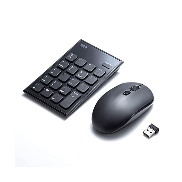 他サイト： サンワサプライ テンキー・マウスセット ワイヤレス 静音 USB A接続 ブラック NTの商品画像