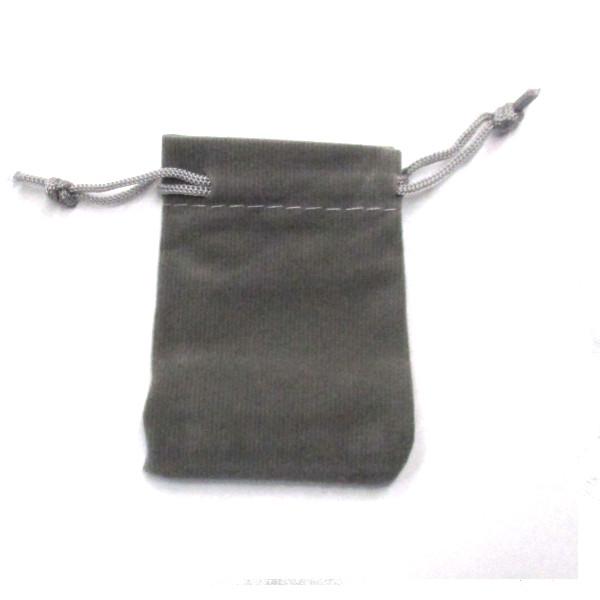 巾着袋 無地 グレー 5x7cm 高級感たっぷりのスエードタッチ 巾着袋（長 方形型）1枚売り アクセサリーや小物入れに