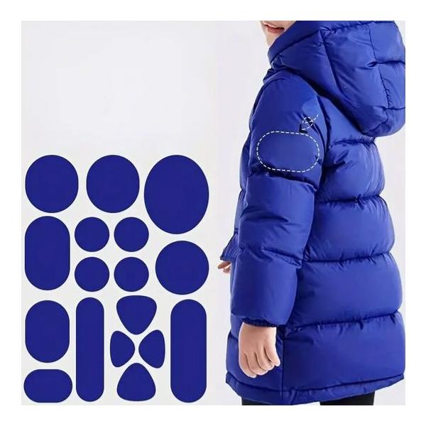 雨具やダウンジャケットなどのナイロンシェルの破れた箇所にシール感覚で簡単に補修することができます。※貼り付け部は、汚れ等をきれいにふき取ってから貼り付けてください