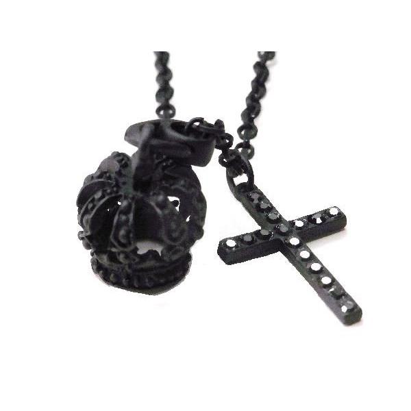 ロック調 ネックレス クロスペンダント クロスペンダント ゴシッククロス王冠ペンダント ロックアクセサリー