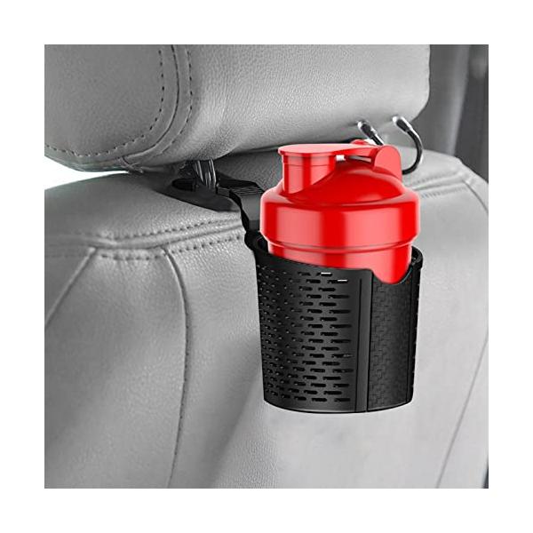カー 後部座席 ドリンクホルダー 車用品 便利グッズ 車内 フック付き カップホルダー スマホホルダー 小型 車載 省スペース 収納 リア用