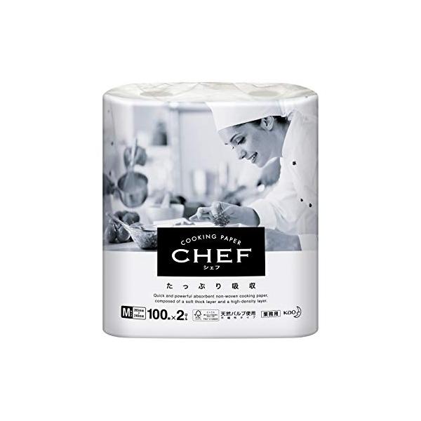 他サイト： 花王プロシリーズ業務用 クッキングペーパーシェフ キッチンペーパー たっぷり吸収M ホワイト 100枚×2ロール花王プロフェッショナルシリーズの商品画像
