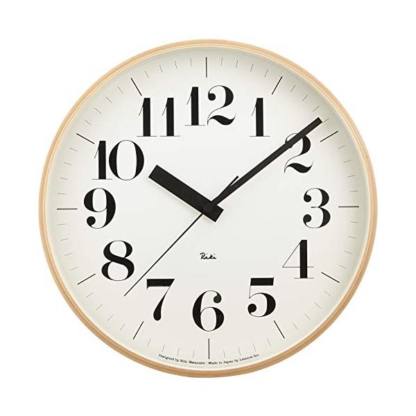 レムノス 掛け時計 アナログ 電波時計 天然色木地 リキクロック RIKI CLOCK RC WR08-27 Lemnos ベージュ 直径:30.5?