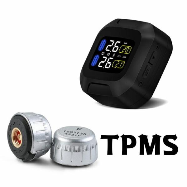 【正規販売店】 TPMS careud タイヤ 空気圧 監視システム モニター ワイヤレス センサー （2個）バイク 防水 OBEST オートバイ タイヤ空気圧監視システムM3-WI