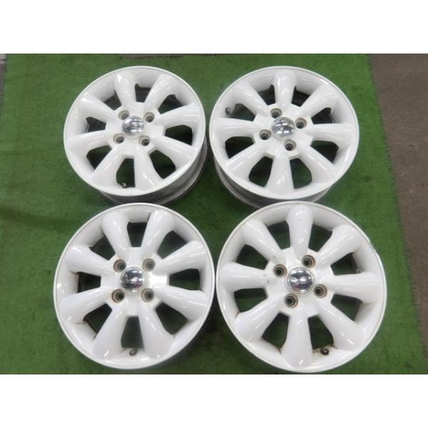 LaLaPalmパールホワイト15in4.5J+45 4H-100 4本タイヤ付 LaLaPalm ホワイト 白 14インチ 14x4.5J +43 4H PCD100 アルミ