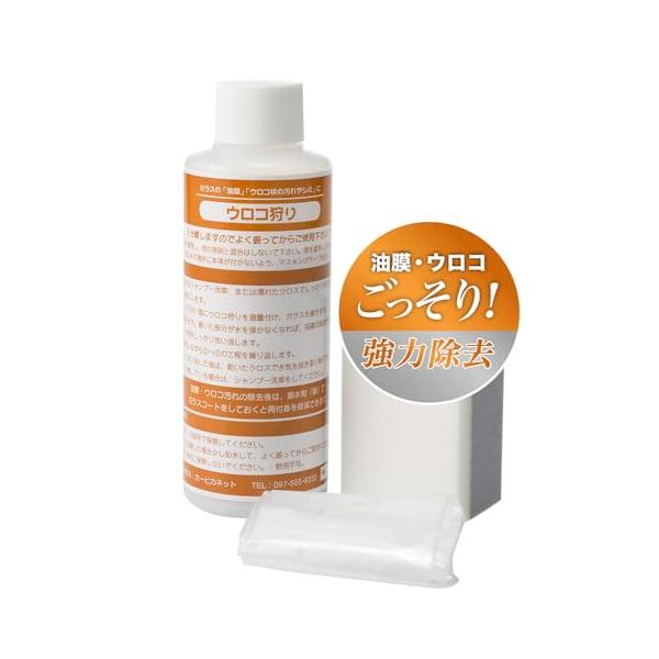 他サイト： 油膜取り 車 ガラス フロントガラス 洗車用品 水垢落とし 強力 ウロコ取り ガラスクリーナー ウロコ狩り スポンジ セット 超撥水 カーピカネの商品画像