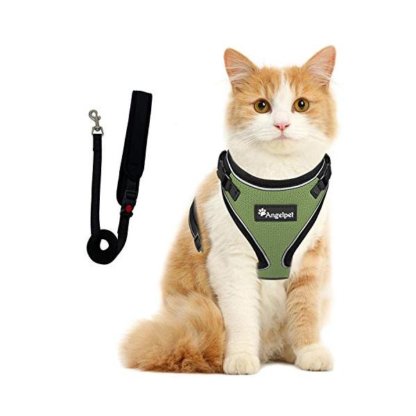 他サイト： 猫 猫用 ハーネス 胴輪 猫具 ねこ ネコ 子猫 子犬 小型犬 散歩 お出かけ 抜けない ベスト ソフト胸あて 軽量 頭を通さずマジックテープでの商品画像