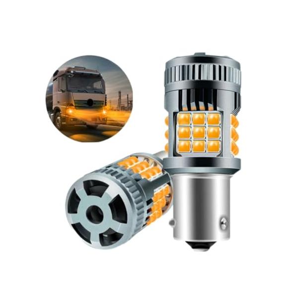 他サイト： スーパーブライト S25 LED ウィンカー バルブ 12V 24V ウインカー球 バイク 車 トラック 150° BAU15S ピン角 アンバの商品画像