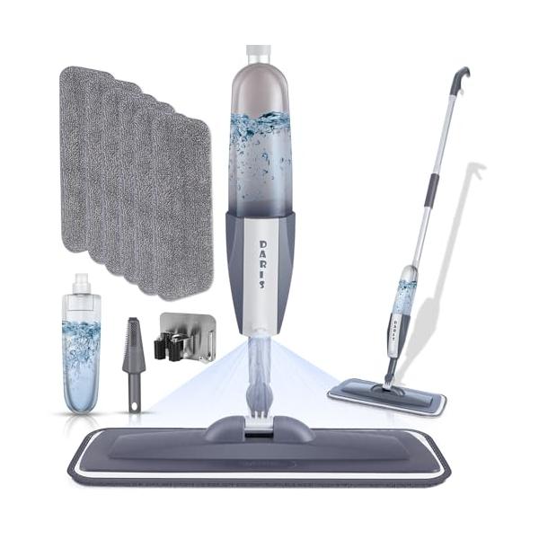 他サイト： 6枚付きDARISHMスプレーモップ 拭き掃除 回転 モップ フロアモップ 水 床掃除 モップ 水拭き360ml 大容量 乾湿両用の商品画像