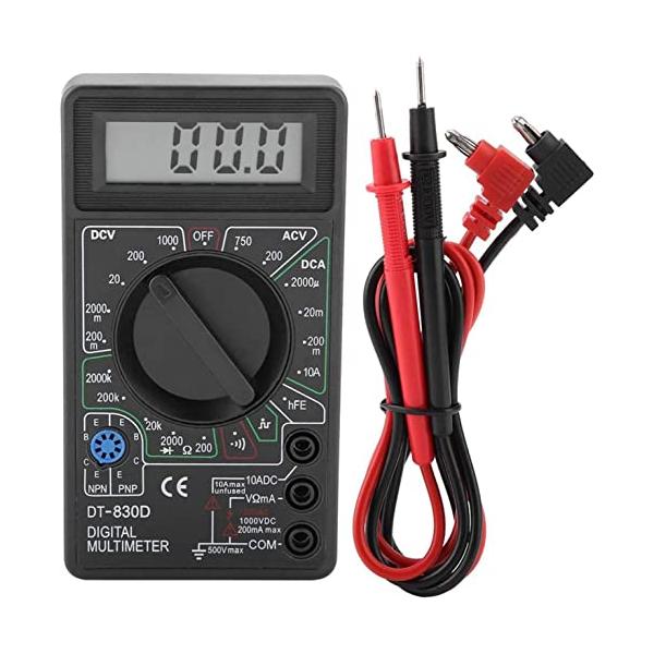 小型ブラック、レッド、ホワイト/-/-・仕様:DT-830D (ブザー付き)。・電源角電池 6F22 (9V) バッテリー付き。・サイズ 約幅7×高さ12.5×厚さ2.9cm。・LCDディスプレイ：大画面ディスプレイでは、データ表示は明確で...