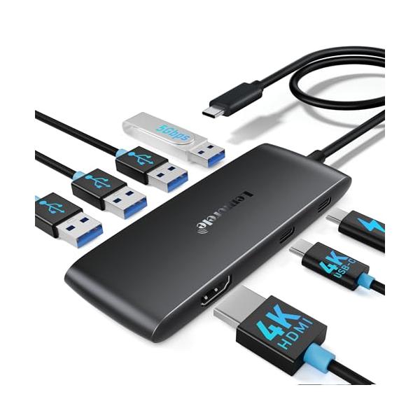 USB C to HDMI 拡張ハブ TypeC to C (DP Alt Mode）アダプタ デュアル 4K60Hzビデオ出力 ARグラスアダ