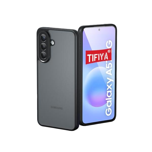 TIFIYAGalaxy A57 5G 専用 ケース マット 指紋防止 ストラップホール付き（ブラック）