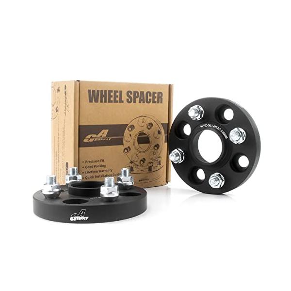 GAsupply 鍛造ワイドトレッドスペーサー PCD100 4H 内径56.1 M12XP1.5 厚さ20mm ワイトレハブリング一体 マット