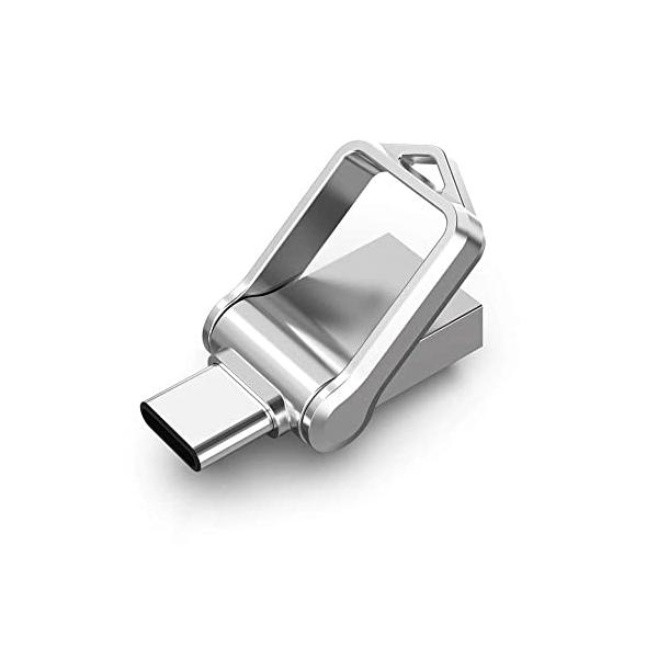 KOOTION USBメモリ128GB Type C+USB3.0 2in1 OTG デュアルメモリ メモリースティック 金属 (シルバー)