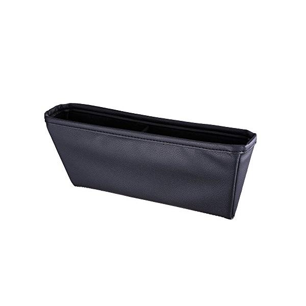 他サイト： ナポレックス(Napolex) 純正感覚 車用収納ポケット 本革調 スリムタイプ 調整用仕切り付 タブレット対応 シートサイドポケット カー用品の商品画像
