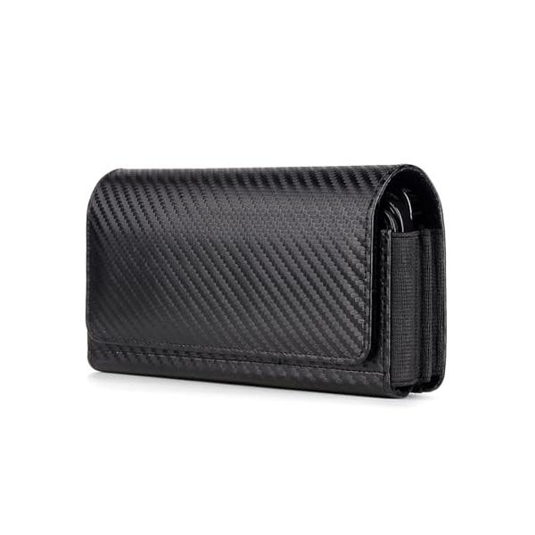 スマホベルトケース横型2台収納YODIMDA スマートフォン ベルトホルダー ウエストベルト 17 Pro Max 用の 携帯 キャリングケース