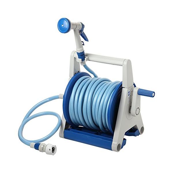 他サイト： アイリスオーヤマ ホースリール ハイパーリールAタイプ HRA-30AGRM グレー/ブルー 水やり 洗車 掃除の商品画像