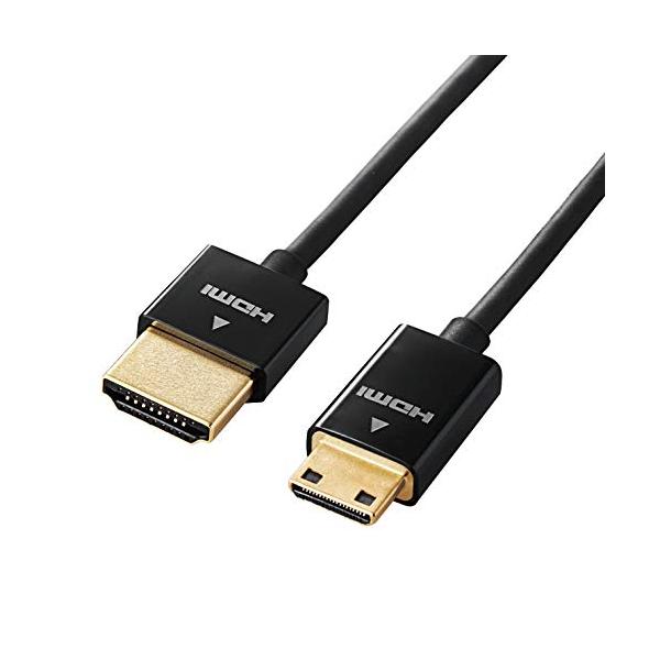 他サイト： エレコム mini HDMI ケーブル 1.5m 4K × 2K対応 スーパースリム ブラック DH-HD14SSM15BKの商品画像