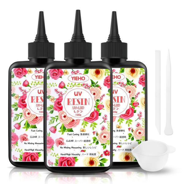 レジン液 超速乾✨直射日光でも永久クリア✨Ciel6本大容量12gコート剤つき ✨速乾&黄変ゼロ✨レジン液シエル100g6本コーティング剤つき