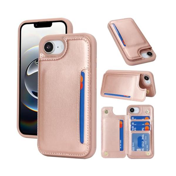 Sailortech for iPhone 16e/17e 背面ケース 翻盖型 ICカード収納 カバー 財布背面 収納付き 磁気クラスプ 小銭入