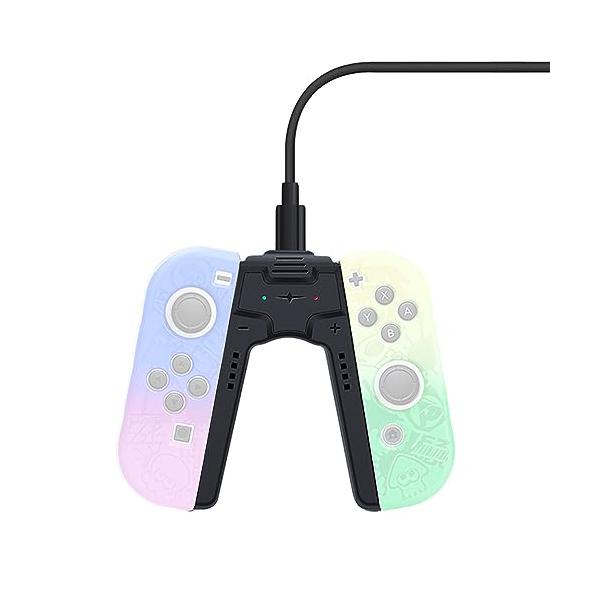 Joy-Con用充電グリップ スイッチ用ジョイコン充電器 アダプター switchドック対応 充電しながらプレイ 簡単取付 持ち運び便利 安全充