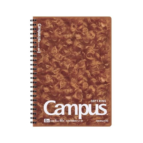 他サイト： コクヨ キャンパス 肉球 ソフトリング ノート A5 5mm方眼 トイプードル柄 ス-S138S5-L1-2の商品画像