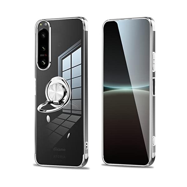 Xperia 5 IV ケース クリア リング付き SO-54C SOG09 耐衝撃 Xperia5iv カバー リング 透明 スリム TPU