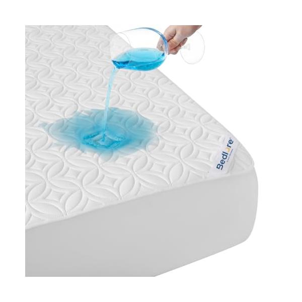 BEDLORE ボックスシ一ツ セミダブル 防水 丸洗い マットレスカバー 肌にやさしい 耐久性が高い 着脱楽々 ホワイト 120X200cm