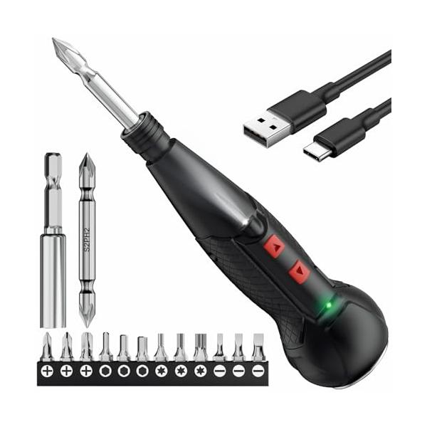 他サイト： AAL 電動ドライバー 小型 携帯 手持ち Type-C USB充電式 人間工学設計 滑り止め 軽量 手動兼用 高輝度LEDライト 正逆転切り替の商品画像