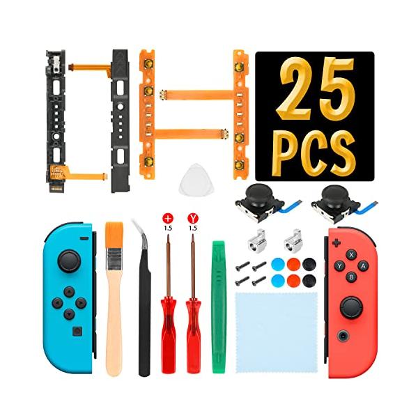 L'QECTED製 switch コントローラー 修理キット NS Joy-con専用 スイッチ ジョイコン修理パーツ(ジョイコン 修理 sl