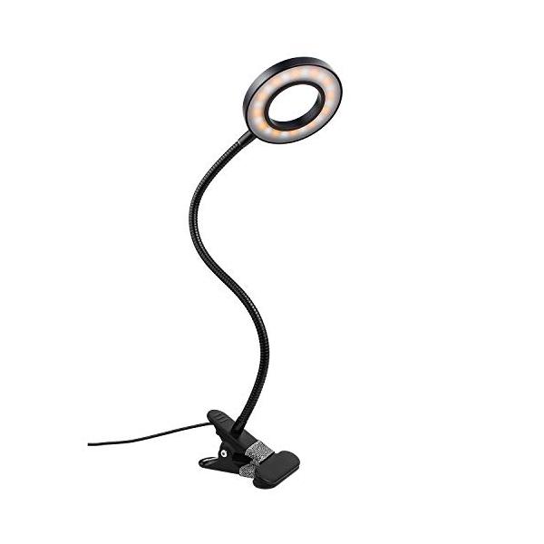 他サイト： Semlos クリップライト24 LED 電気スタンド 3階段調色 10階段調光 5ｗ LEDライト 360°回転 読書灯 読書ランプ 目に優しの商品画像