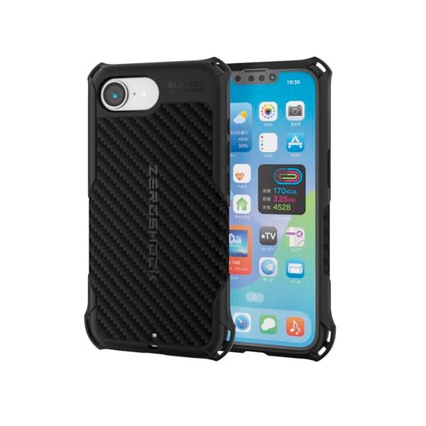 エレコム iPhone 17e/16e ケース 耐衝撃 衝撃吸収 ZEROSHOCK 4つ角ダンパー ハニカム構造 グリップテクスチャー ワイヤ