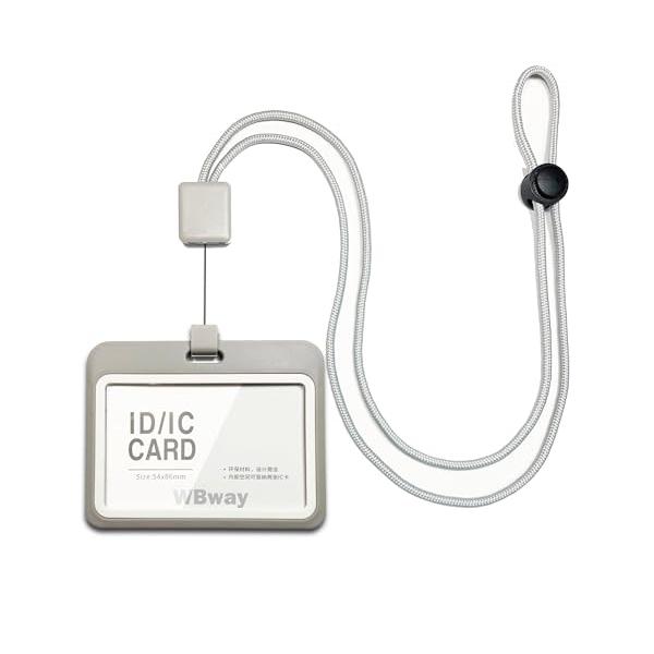 縦/横・色が選べる IDカードホルダー 横型 両面2枚収納 リール付き 長さ調整可 軽量 社員証ケース 名札 ホルダー パスケース 伸縮 メンズ