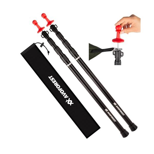 ブラック/-/-・?2024年新デザインロック構造:弊社のタープポールは強化されたロック構造を採用して、強風にも耐えられます。テントポールをスライドさせて、回して固定するだけで長さ調節が、安定性優れ！風の強い日でも勝手に縮むことはないです。...