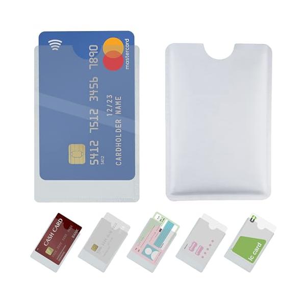 [ｂｅｎｒｉｉ] スキミング防止カードケース 5枚セット 中が見える 透明×アルミ仕様 クレジットカード ICカード マイナンバーカード対応 磁