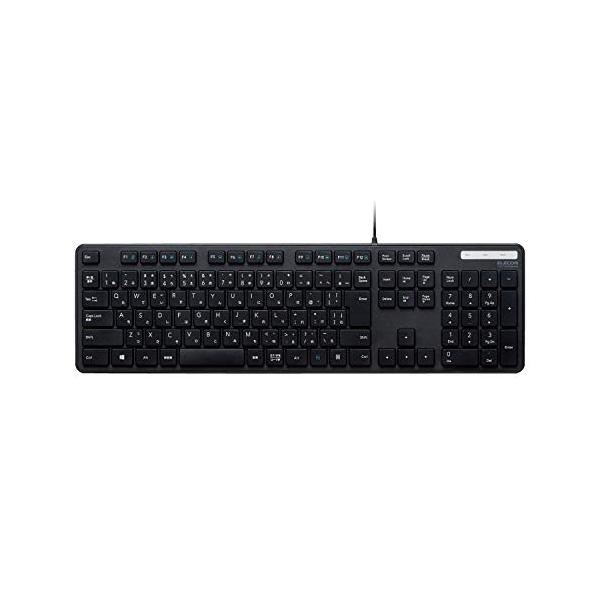 他サイト： エレコム キーボード 有線 メンブレン 薄型 フルキーボード ブラック TK-FCM108XBKの商品画像