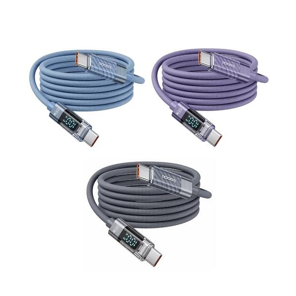 toocki usb c ケーブル 100W PD LEDディスプレイ搭載 2M タイプc 急速充電cable typec ナイロン編み iPh