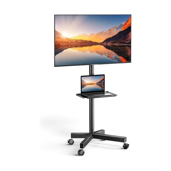 他サイト： PERLEGEAR テレビスタンド キャスター付き 23〜60インチ対応 ハイタイプ 耐荷重45kg 壁寄せ 移動式 高さ3段階調整 上+10°の商品画像