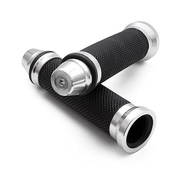 他サイト： [TEKSone] バイク グリップ [φ 22.2mm 左右ペアセット バーエンド 付属] アルミ ハンドルグリップ バイクグリップ オートバの商品画像