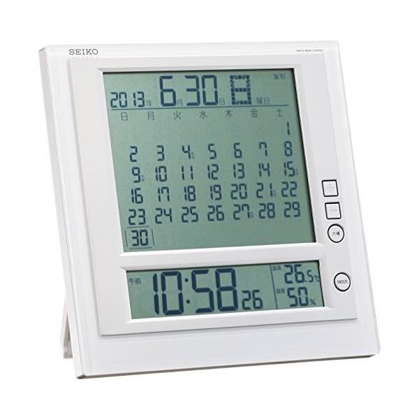 セイコークロック(Seiko Clock) 掛け時計 置時計 兼用 マンスリーカレンダー機能 六曜表示 デジタル 電波 目覚まし時計 SQ422