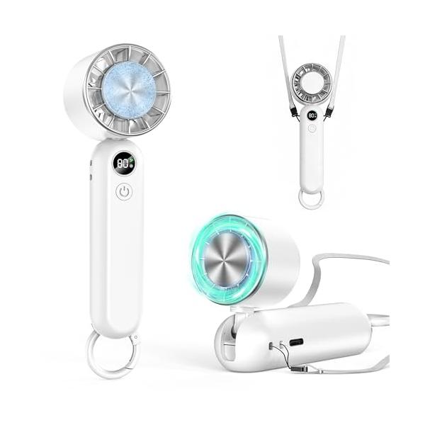 他サイト： ハンディファン 冷却プレート搭載 携帯扇風機 冷感 手持ち扇風機 3段階風力調節 長時間稼働 ミニファン 熱中症対策 USB充電式 小型 卓上の商品画像