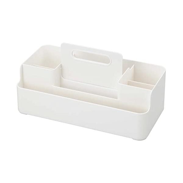 他サイト： サンカ ツールピット 卓上収納 Lサイズ ホワイト (幅31.6x奥行15.7x高さ10.6cm) スライド式ハンドル付き 積み重ね メイクボッの商品画像