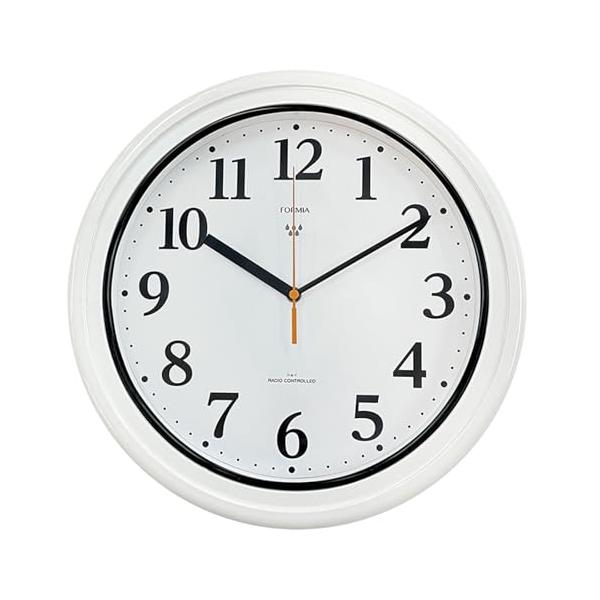 他サイト： Formia(フォルミア) 電波時計 バスクロック 掛け時計 アナログ 防水 防塵 プラスチック風防 見やすい 大きめ 33cm 夜間秒針停止の商品画像
